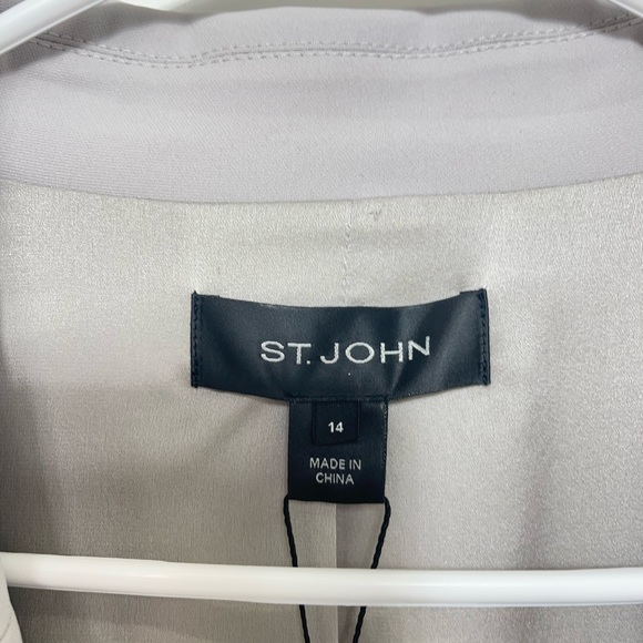 New St. John platinum silk lined blazer black label sz 14 - Picture 10 of 10